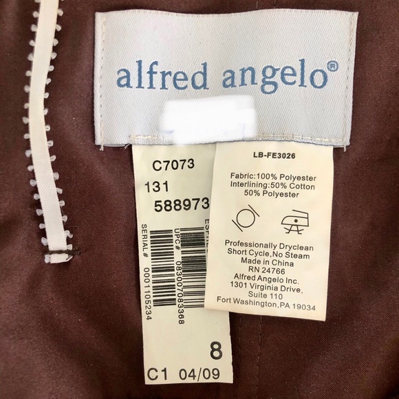 Alfred Angelo Satin espresso cocktail dress - Picture 4 of 4